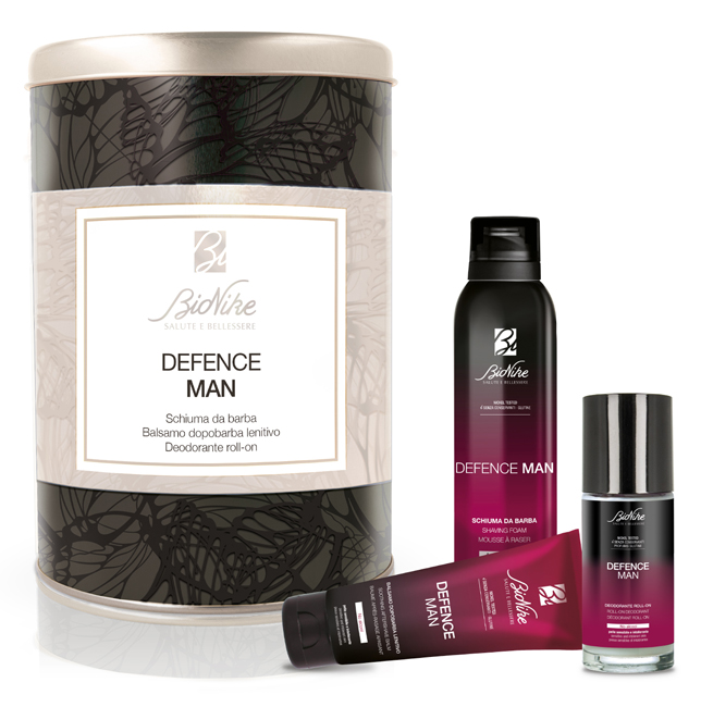 DEFENCE MAN KIT NATALE 2021 SAFE SHAVE SCHIUMA BARBA ANTI-IRRITAZIONI 200 ML + SAFE BALM BALSAMO DOPOBARBA LENITIVO 75 ML + DRY TOUCH DEODORANTE ROLL-ON 50 ML - Gruppofarmastore.it