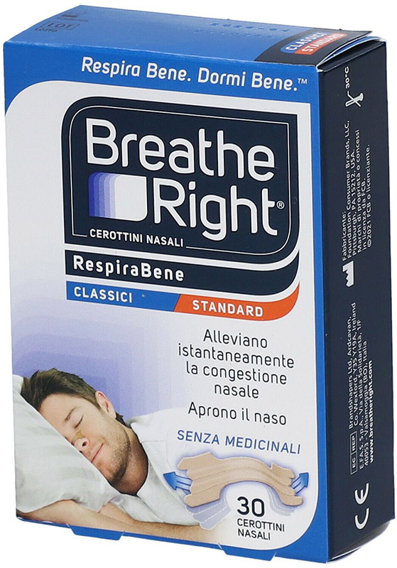CEROTTI NASALI BREATHE RIGHT CLASSICI 30 PEZZI - Gruppofarmastore.it