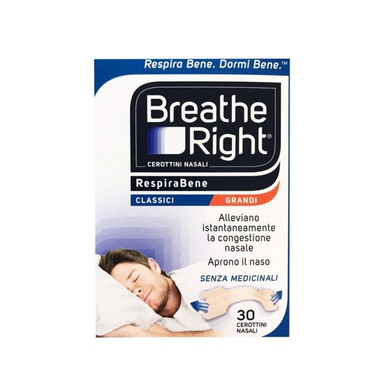 CEROTTI NASALI BREATHE RIGHT CLASSICI GRANDI 30 PEZZI - Gruppofarmastore.it