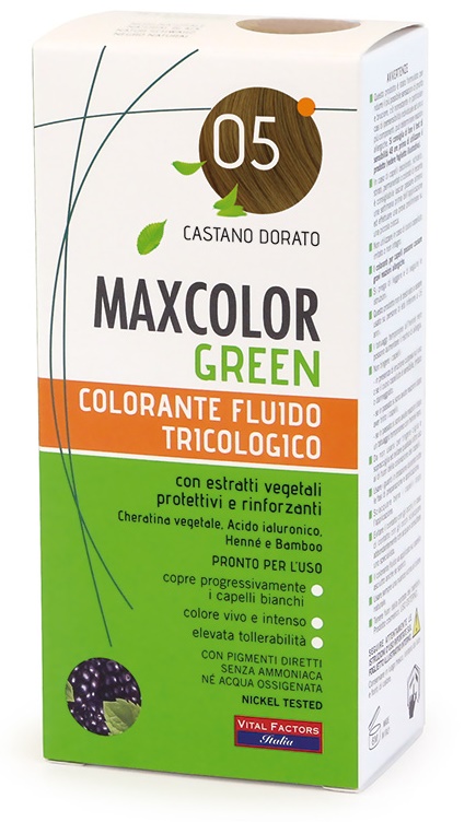 MAXCOLOR GREEN 05 CASTANO DORATO 75 ML + BALSAMO 15 ML - Gruppofarmastore.it