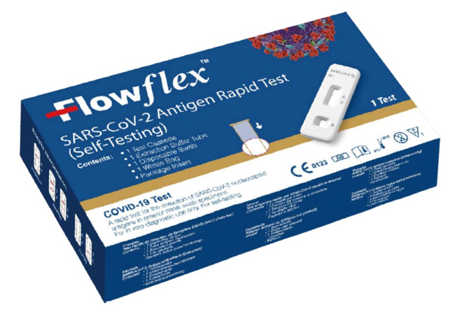 TEST ANTIGENICO RAPIDO COVID-19 FLOWFLEX AUTODIAGNOSTICO DETERMINAZIONE QUALITATIVA ANTIGENI SARS-COV-2 IN TAMPONI NASALI MEDIANTE IMMUNOCROMATOGRAFIA PROVETTA TAPPO BLU - Gruppofarmastore.it