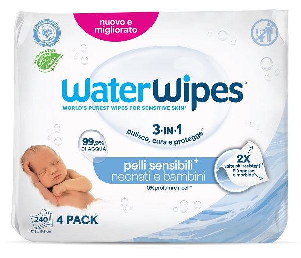 WATERWIPES BIO 4 X 60 PEZZI - Gruppofarmastore.it
