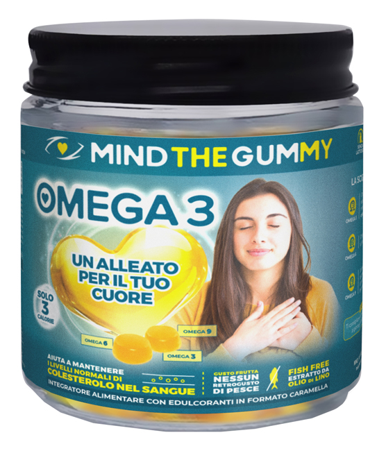 MIND THE GUMMY OMEGA3 30 PASTIGLIE GOMMOSE GUSTO MIX DI FRUTTA SENZA ZUCCHERO - Gruppofarmastore.it
