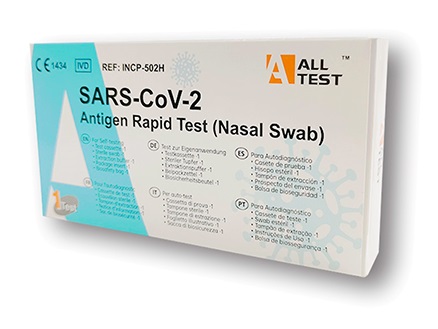 TEST ANTIGENICO RAPIDO COVID-19 ALLTEST AUTODIAGNOSTICO DETERMINAZIONE QUALITATIVA ANTIGENI SARS-COV-2 IN TAMPONI NASALI MEDIANTE IMMUNOCROMATOGRAFIA - Gruppofarmastore.it