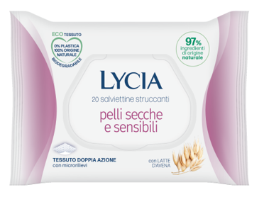 LYCIA SALVIETTINE STRUCCANTI PELLI SECCHE E SENSIBILI 20 PEZZI - Gruppofarmastore.it