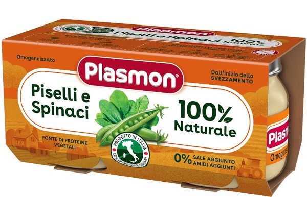 PLASMON OMOGENEIZZATO PISELLI SPINACI 2 PEZZI DA 80 G - Gruppofarmastore.it