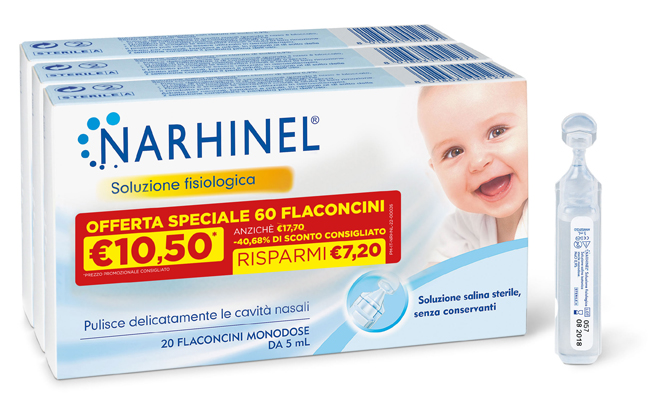SOLUZIONE FISIOLOGICA NARHINEL 3 PACK PROMO 2022 DA 20 FLACONCINI DA 5 ML - Gruppofarmastore.it