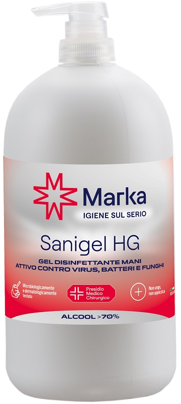 MARKA SANIGEL HG GEL DISINFETTANTE MANI ALCOOL 70% 1 LITRO - Gruppofarmastore.it