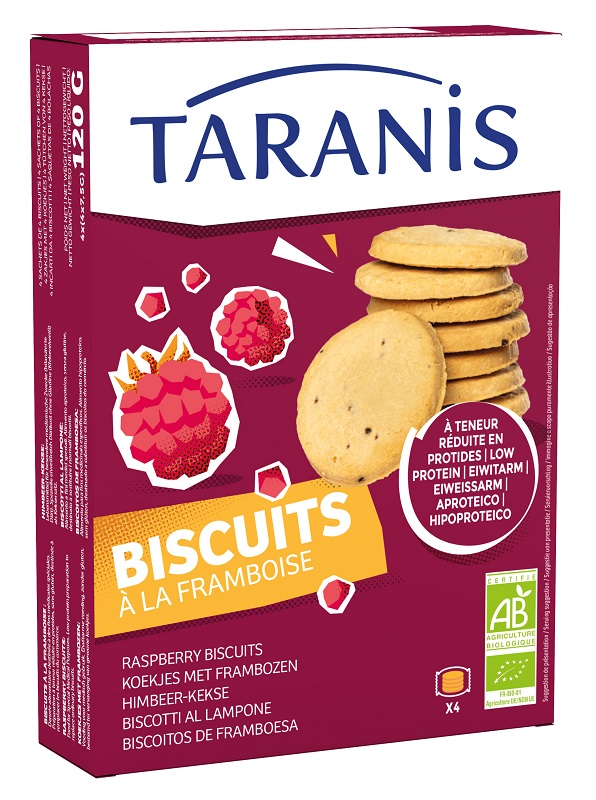 TARANIS BISCOTTI FROLLINI AL LAMPONE 120 G - Gruppofarmastore.it