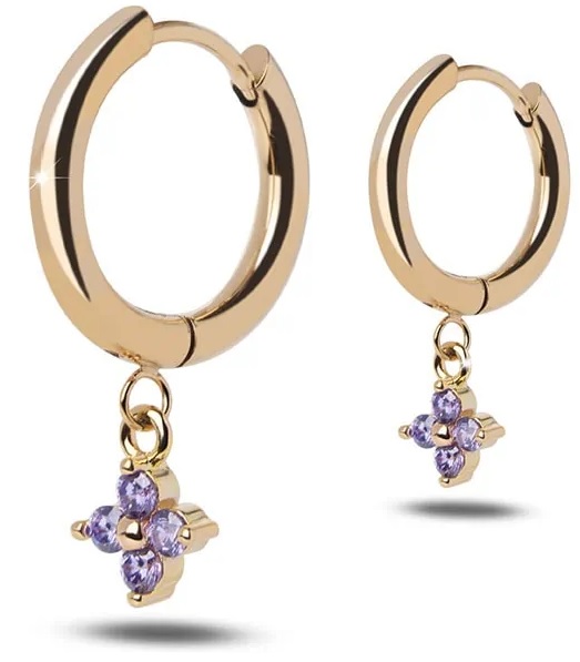 MJ POST 349 CERCHIETTO ORO CON PENDENTE FIORE VIOLA - Gruppofarmastore.it