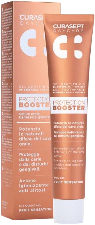 CURASEPT DAYCARE DENTIFRICIO PROTECTION BOOSTER FRUIT SENSATION 75 ML - Gruppofarmastore.it