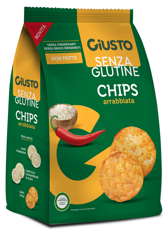 GIUSTO SENZA GLUTINE CHIPS ARRABBIATA 40 G - Gruppofarmastore.it
