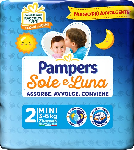 PAMPERS SOLE LUNA MIDINI 21 PEZZI - Gruppofarmastore.it