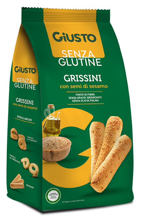 GIUSTO SENZA GLUTINE GRISSINI AL SESAMO 150 G - Gruppofarmastore.it