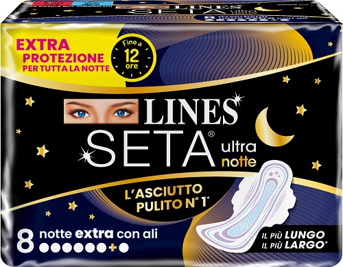 LINES SETA ULTRA ASSORBENTI NOTTE 8 PEZZI - Gruppofarmastore.it