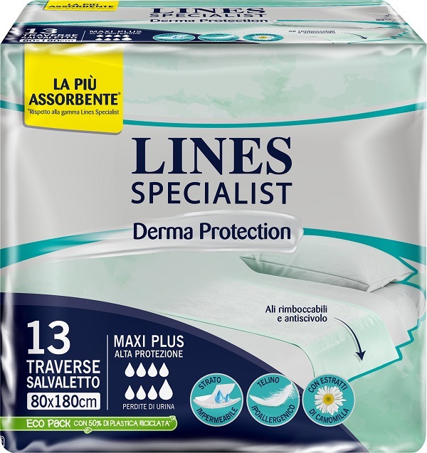 TRAVERSA PER INCONTINENZA LINES SPECIALIST DERM AP 80X180 13 PEZZI - Gruppofarmastore.it