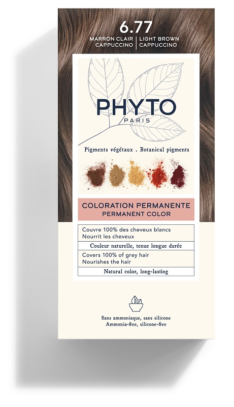 COLOR KIT 6,77 MARRONE CHIARO CAPPUCCINO LATTE RIVELATORE 50 ML + CREMA COLORANTE 50 ML + MASCHERA PROTETTIVA COLORE 12 ML + GUANTI - Gruppofarmastore.it