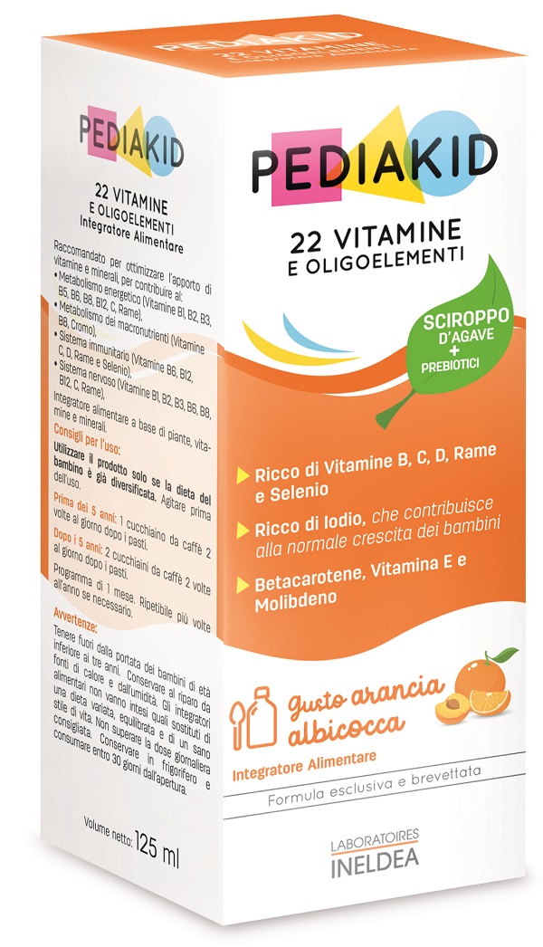 PEDIAKID 22 VITAMINE E OLIGOELEMENTI SCIROPPO 125 ML - Gruppofarmastore.it