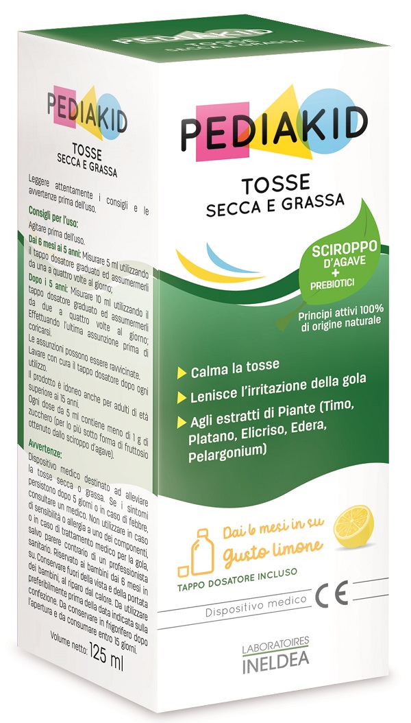 PEDIAKID TOSSE SECCA E GRASSA SCIROPPO 125 ML - Gruppofarmastore.it