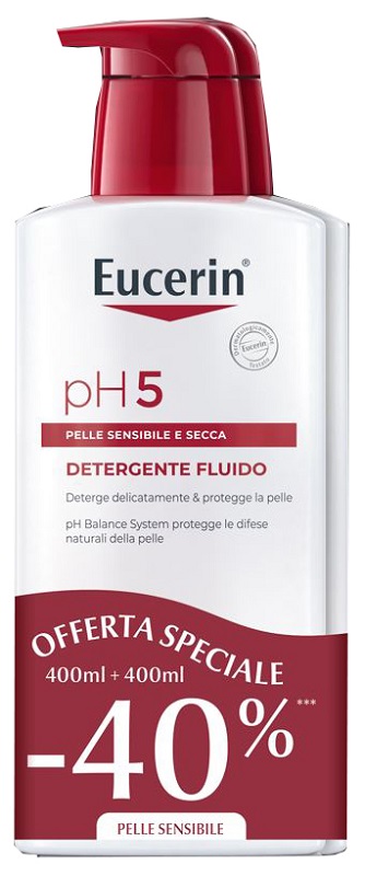 EUCERIN BIPACCO PH5 FLUIDO DETERGENTE 400 ML + 400 ML - Gruppofarmastore.it