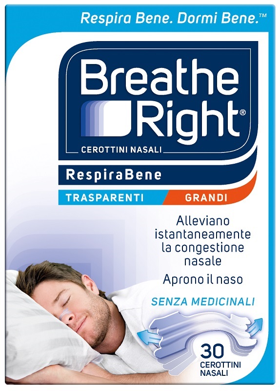 CEROTTI NASALI BREATHE RIGHT TRASPARENTI GRANDI 30 PEZZI - Gruppofarmastore.it