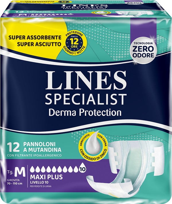 PANNOLONE MUTANDINA LINES SPECIALIST DERM AP M 12 PEZZI - Gruppofarmastore.it