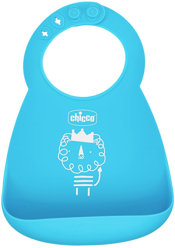 CHICCO BAVAGLIA SILICONE AZZURRO - Gruppofarmastore.it