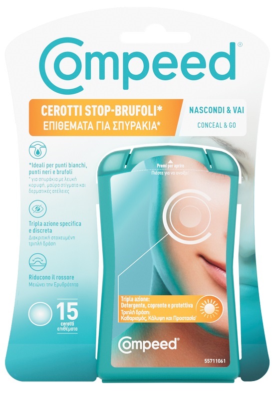COMPEED CEROTTI STOP BRUFOLI NASCONDI & VAI 15 PEZZI - Gruppofarmastore.it