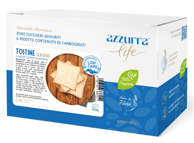 AZZURRA LIFE TOSTINE CLASSICHE 6 PEZZI DA 35 G - Gruppofarmastore.it