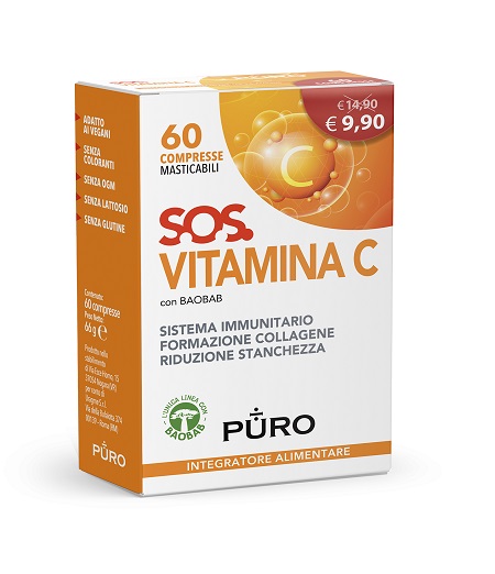 PURO SOS VITAMINA C 60 COMPRESSE MASTICABILI - Gruppofarmastore.it