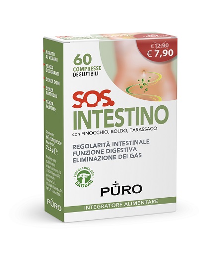 PURO SOS INTESTINO 60 COMPRESSE DEGLUTIBILI - Gruppofarmastore.it