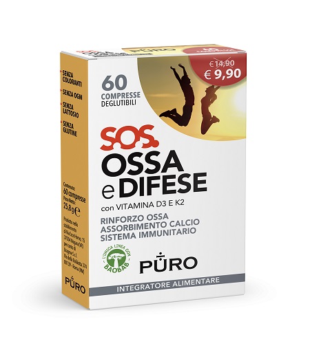 PURO SOS OSSA E DIFESE 60 COMPRESSE DEGLUTIBILI - Gruppofarmastore.it