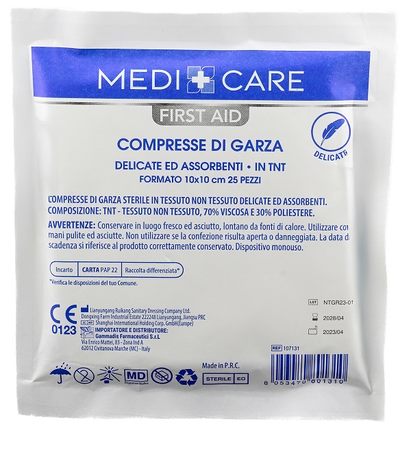 GARZA MEDICARE TNT 10X10 CM 25 PEZZI - Gruppofarmastore.it