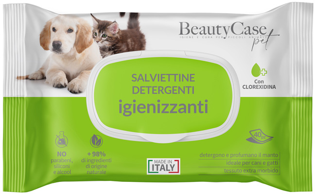 BEAUTYCASE PET SALVIETTINE DETERGENTI IGIENIZZANTI CON CLOREXIDINA FLOW PACK 40 PEZZI - Gruppofarmastore.it