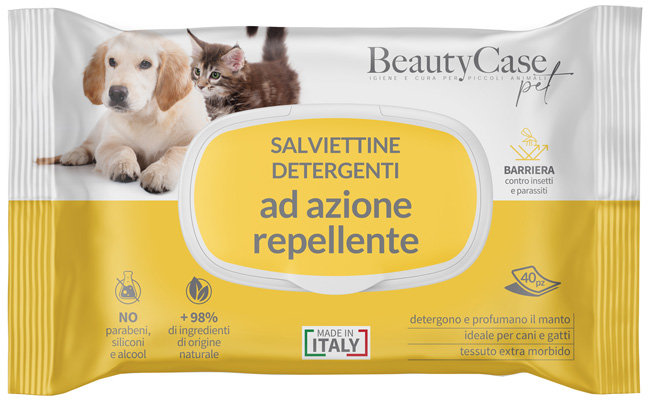 BEAUTYCASE PET SALVIETTINE DETERGENTI AD AZIONE REPELLENTE FLOW PACK 40 PEZZI - Gruppofarmastore.it