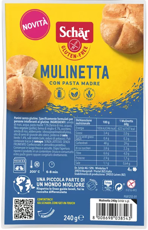 SCHAR MULINETTA 4 PEZZI DA 60 G - Gruppofarmastore.it