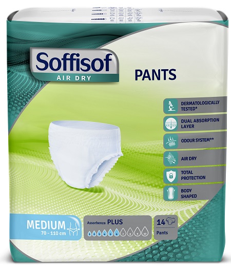 PANNOLONE SOFFISOF AIR DRY PANTS PLUS MEDIUM 14 PEZZI - Gruppofarmastore.it