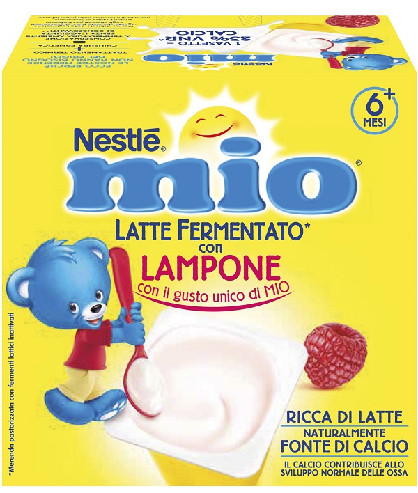 MIO MERENDA LATTE FERMENTATO LAMPONE 4 PEZZI DA 100 G - Gruppofarmastore.it