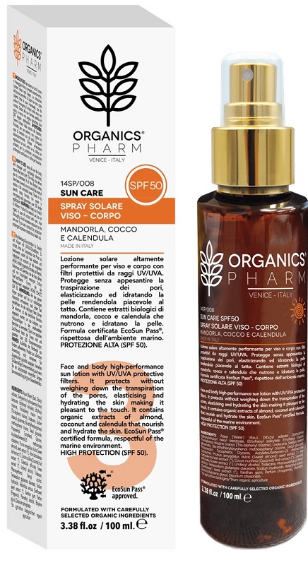 ORGANICS PHARM SUN CARE SPRAY SOLARE VISO-CORPO SPF50 100 ML - Gruppofarmastore.it