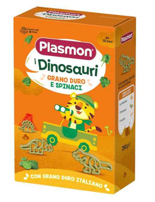 PLASMON PASTA DINOSAURI E SPINACI 250 G - Gruppofarmastore.it