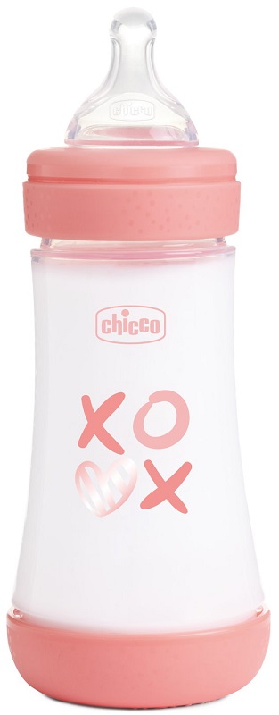 CHICCO BIBERON P5 240ML MED SILICONE GIRL - Gruppofarmastore.it