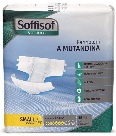 PANNOLINO MUTANDINA AIR DRY SOFFISOF EXTRA S 15 PEZZI - Gruppofarmastore.it