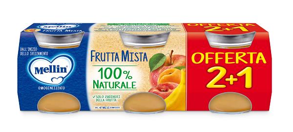 MELLIN OMOGENEIZZATO FRUTTA MISTA 3 PEZZI DA 100 G - Gruppofarmastore.it