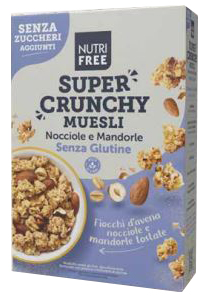 NUTRIFREE SUPER CRUNCHY MUESLI NOCCIOLE E MANDORLE SENZA ZUCCHERI AGGIUNTI 300 G - Gruppofarmastore.it