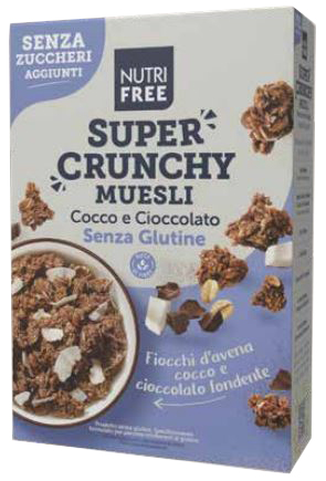 NUTRIFREE SUPER CRUNCHY MUESLI COCCO E CIOCCOLATO SENZA ZUCCHERI AGGIUNTI 300 G - Gruppofarmastore.it