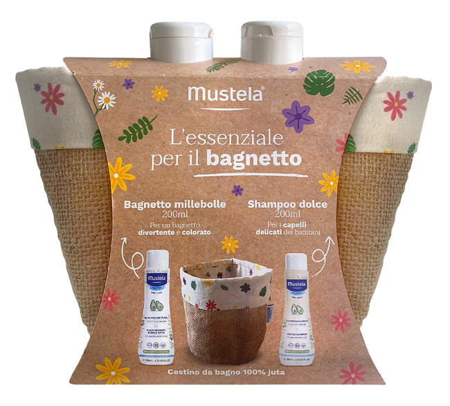 MUSTELA COFANETTO PANIER 23 1 MUSTELA BAGNETTO MILLE BOLLE 200 ML + 1 MUSTELA SHAMPOO DOLCE 200 ML - Gruppofarmastore.it