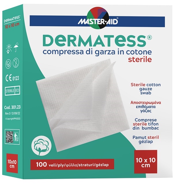 GARZA IDROFILA DERMATESS COTONE 10X10 100 VELI - Gruppofarmastore.it