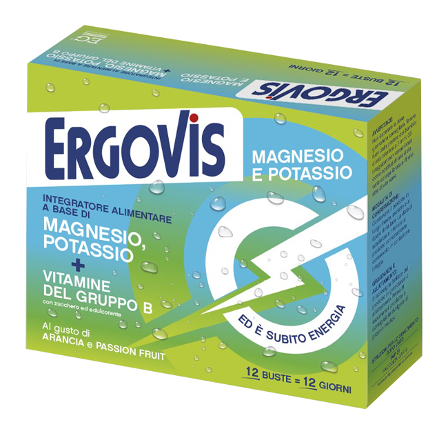ERGOVIS MG+K VITAMINE B CON ZUCCHERO 12 BUSTINE - Gruppofarmastore.it