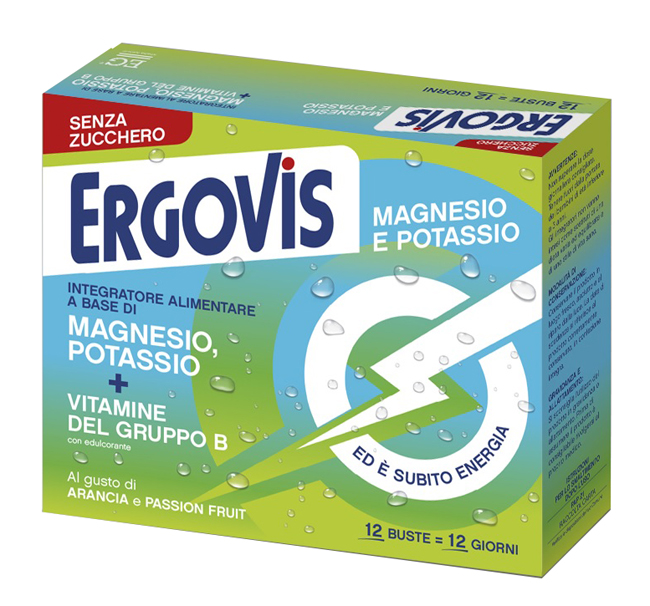 ERGOVIS MG+K VITAMINE B SENZA ZUCCHERO 12 BUSTINE - Gruppofarmastore.it