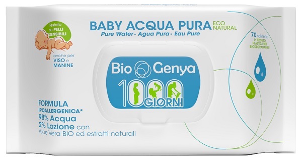 BIOGENYA BABY ECO NATURA ACQUA PURA 70 SALVIETTE - Gruppofarmastore.it